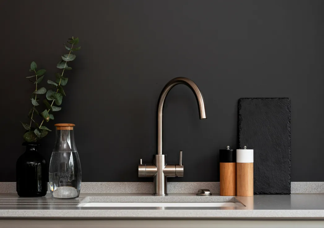 Edelstahl Armatur C-Auslauf