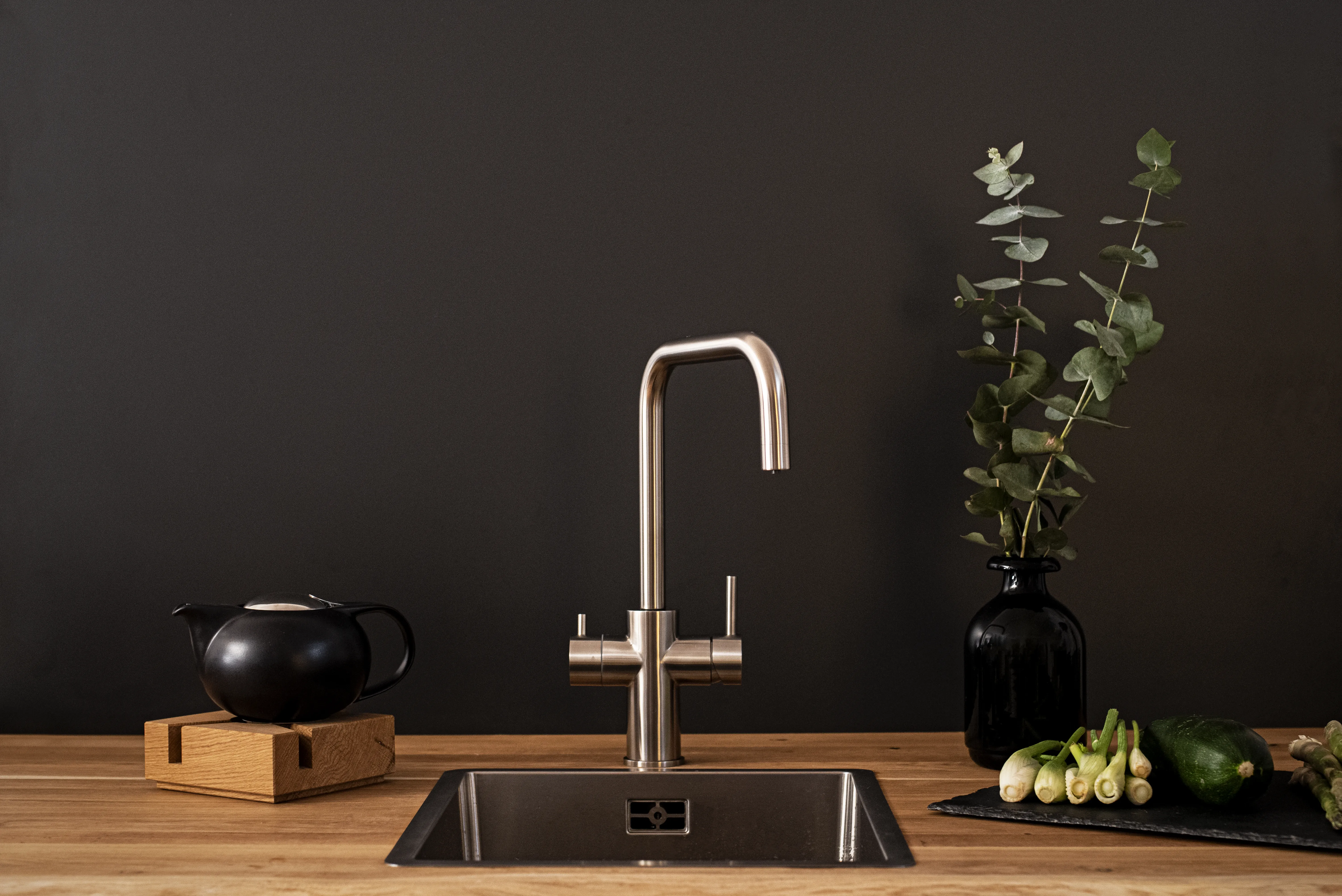 Vorschau: Living Water Sprudel Wasserhahn mit Kohlensäure und Wasserfilter, Edelstahl gebürstet N-Auslauf