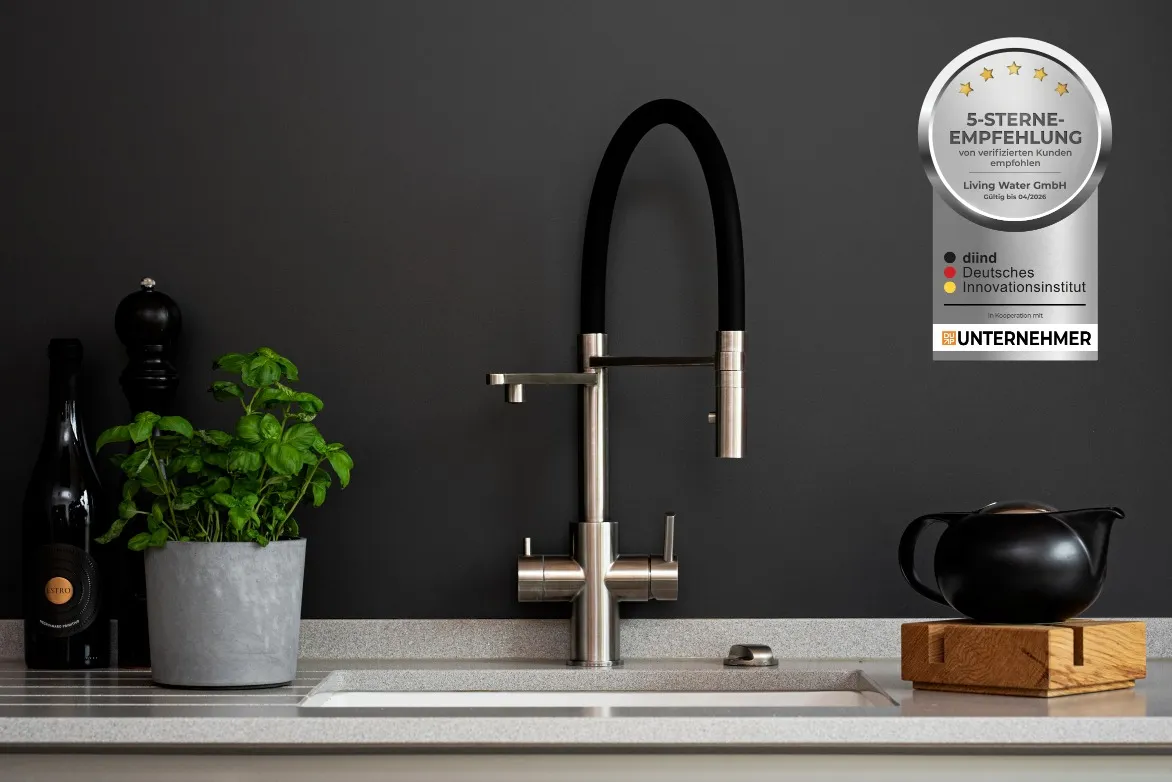 Living Water Ausgezeichnet mit 5-Sterne-Award vom DIIND, LivingTap Pro Auszeichnung, Living Water Auszeichnung